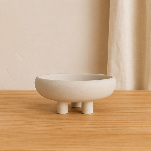Beige Pedestal Bowl