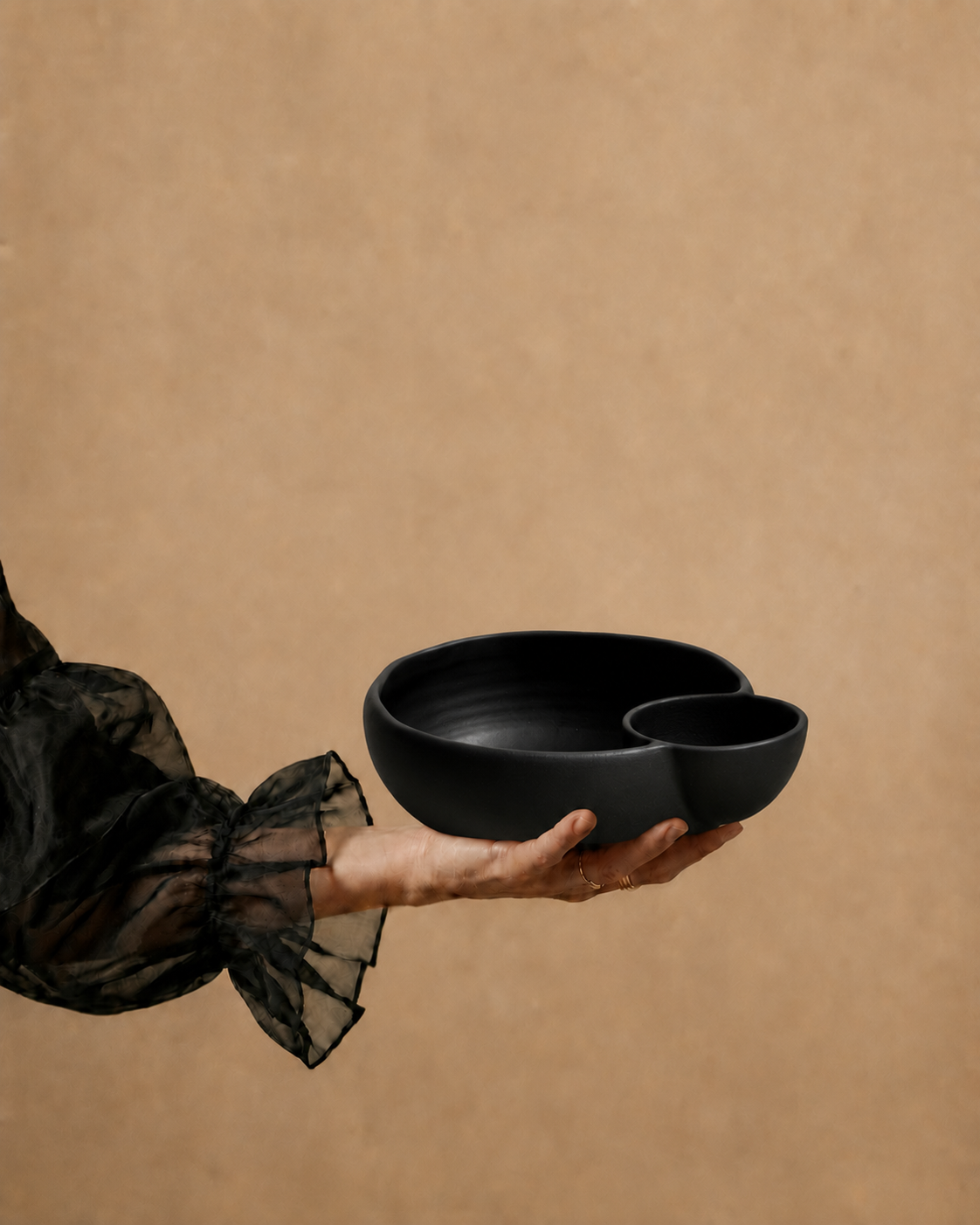 Black glazed bowl