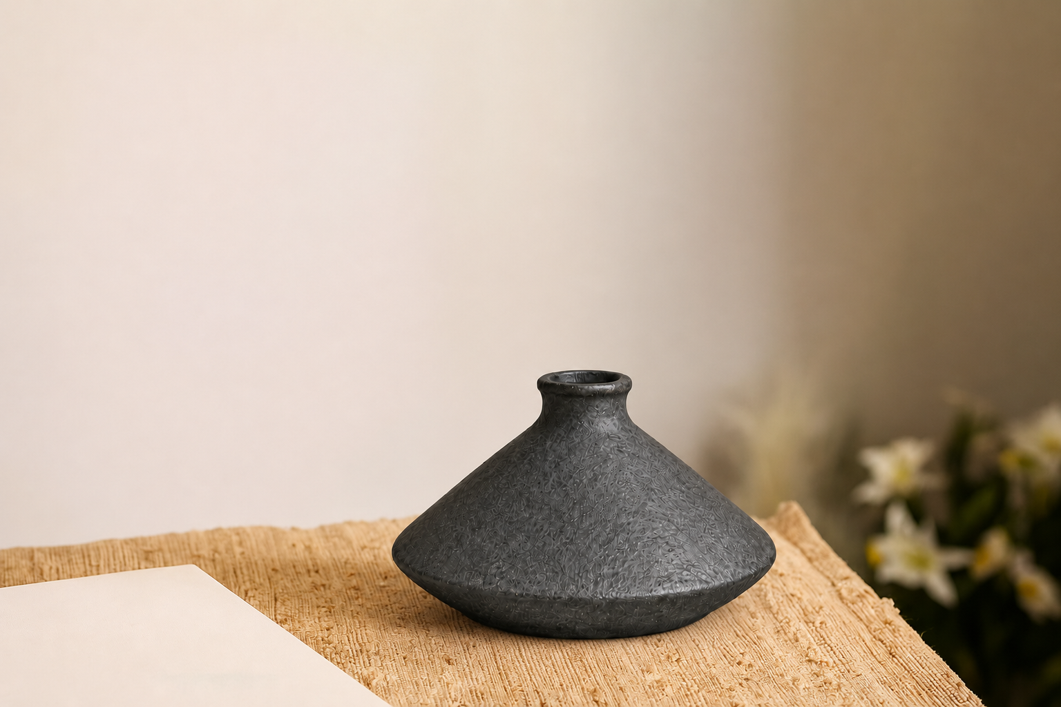 Black Ceramic Vase