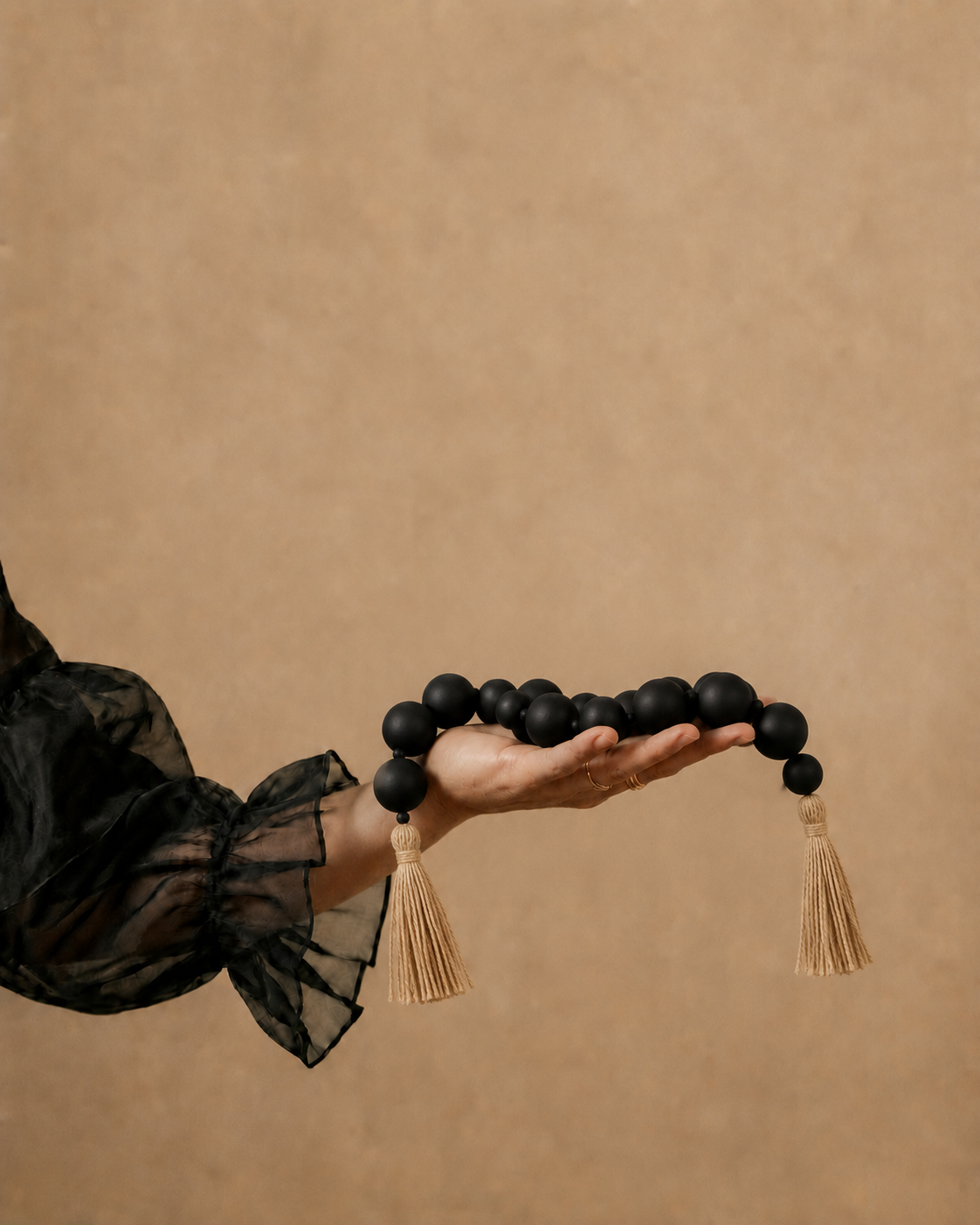 Black Wood Bead