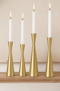 Modern Gold Metal Taper Candle Holders