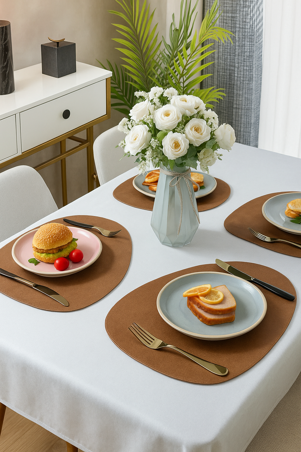 Modern Faux Leather Table Placemats