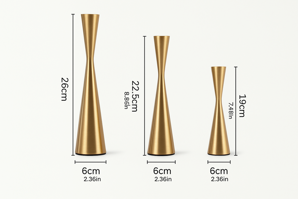 Gold Candle Holders (Set of 3)